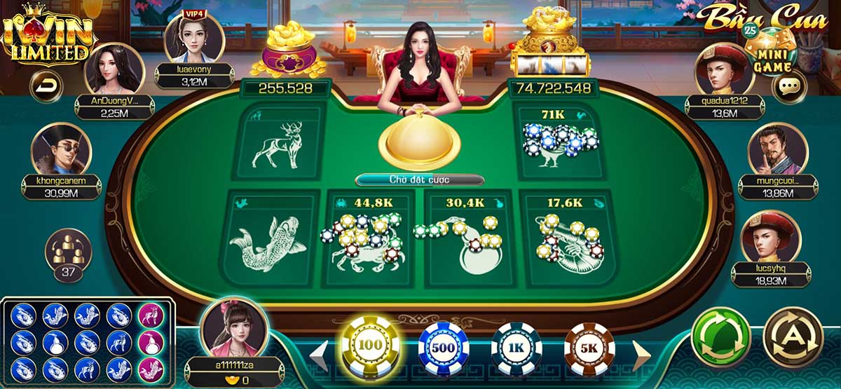 Giao diện chơi Bầu Cua iWin