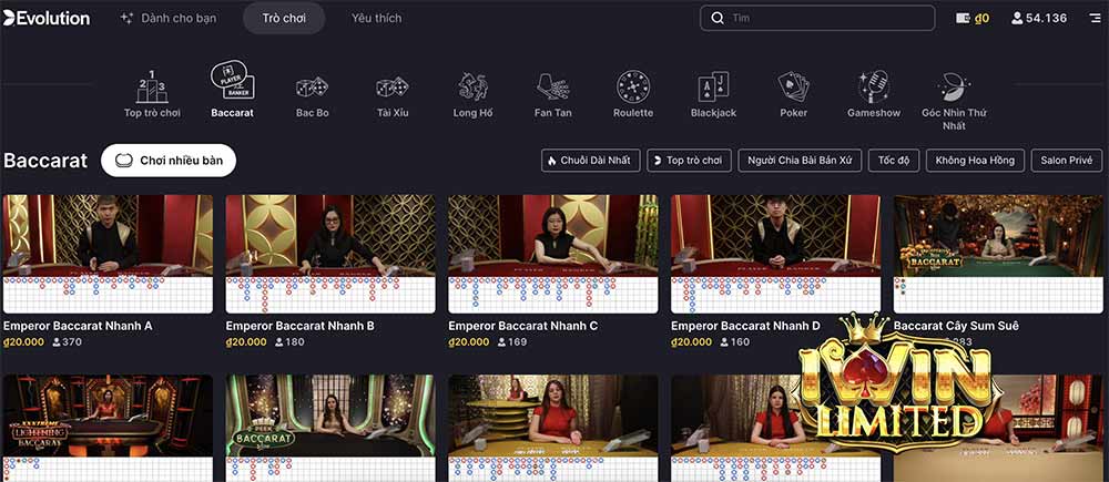 baccarat trong live casino iwin