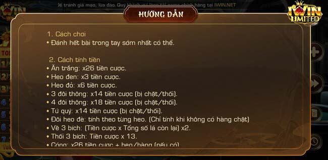 Luật chơi và cách tính điểm thưởng của Tiến lên đếm lá