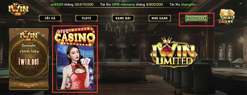 tham gia ngay live casino iwin