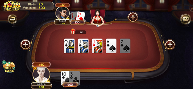 Giao diện bàn chơi Poker tại iWin