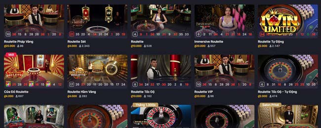 Có nhiều bàn chơi với đa dạng mức cược cho bạn lựa chọn