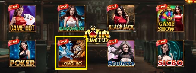 Chọn biểu tượng Long Hổ để vào cá cược