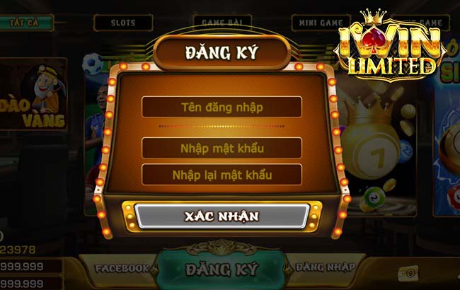 Giao diện đăng ký tài khoản iWin