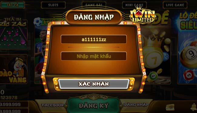 Giao diện đăng nhập iWin