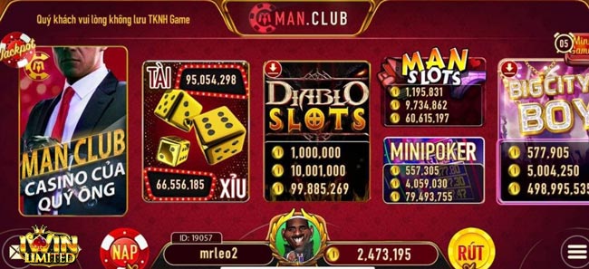 Giao diện ManClub màu tương đối trầm