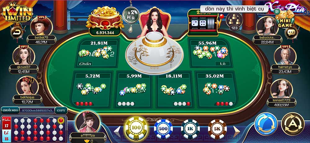 Giao diện choi game xốc đĩa iWin