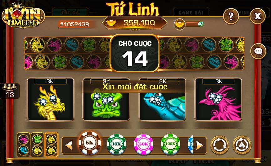 giao diên của iwin rất hấp dẫn