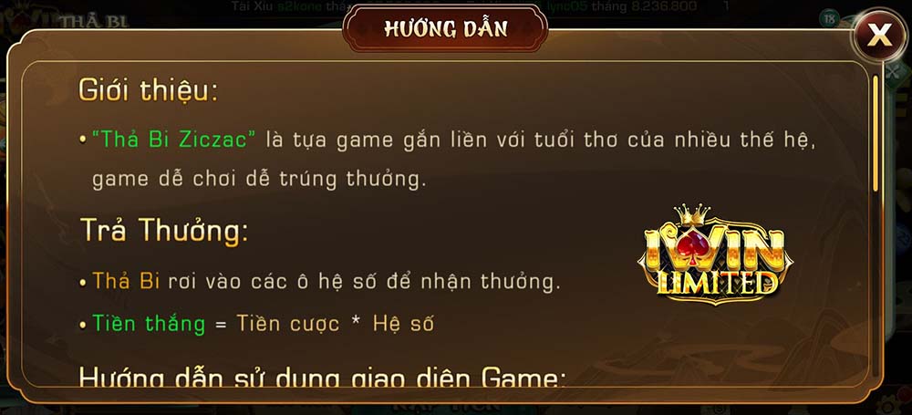 Hướng dẫn chơi thả bi Ziczac iWin