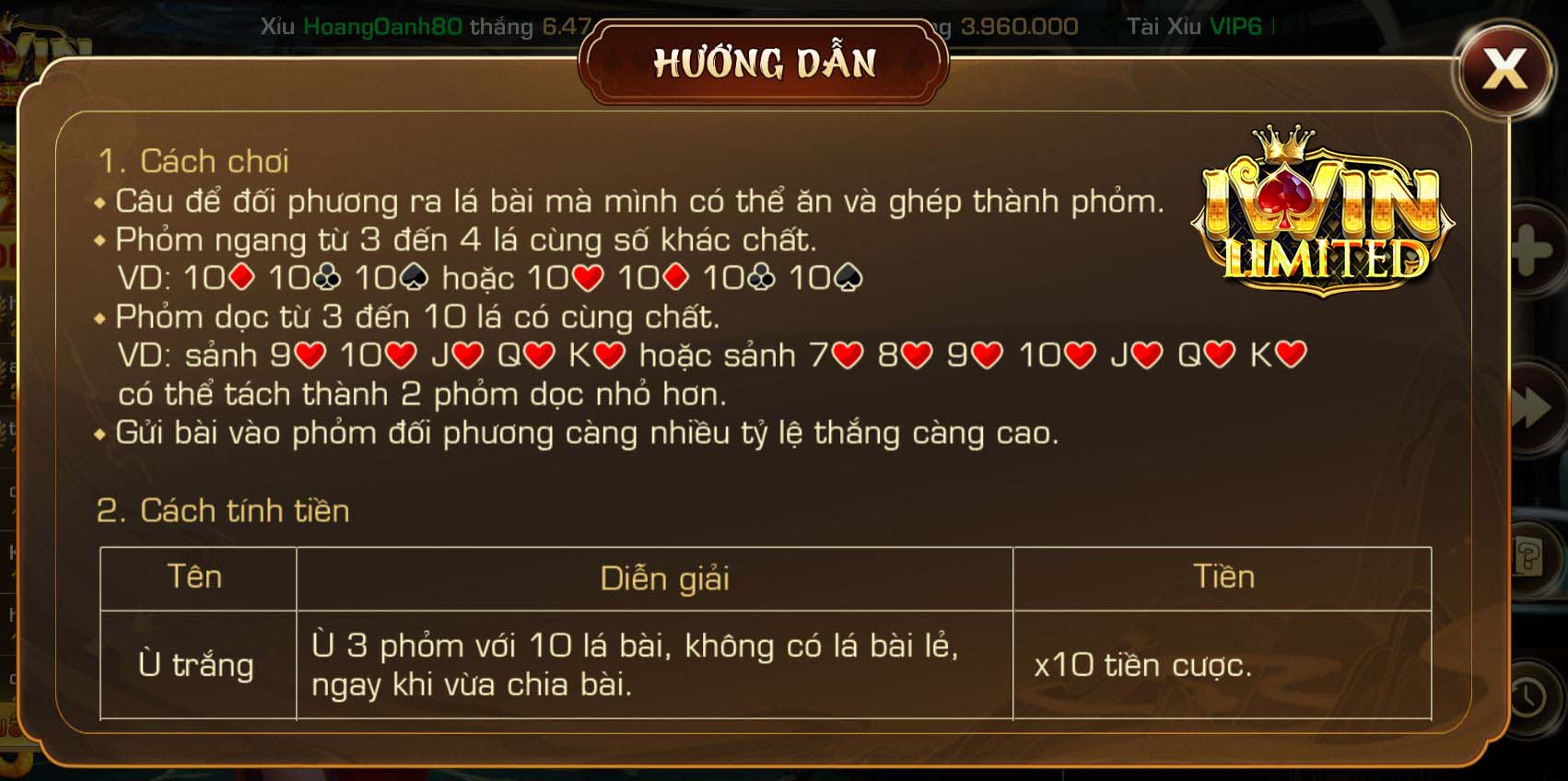 Hướng dẫn chơi bài Phỏm trên iWin