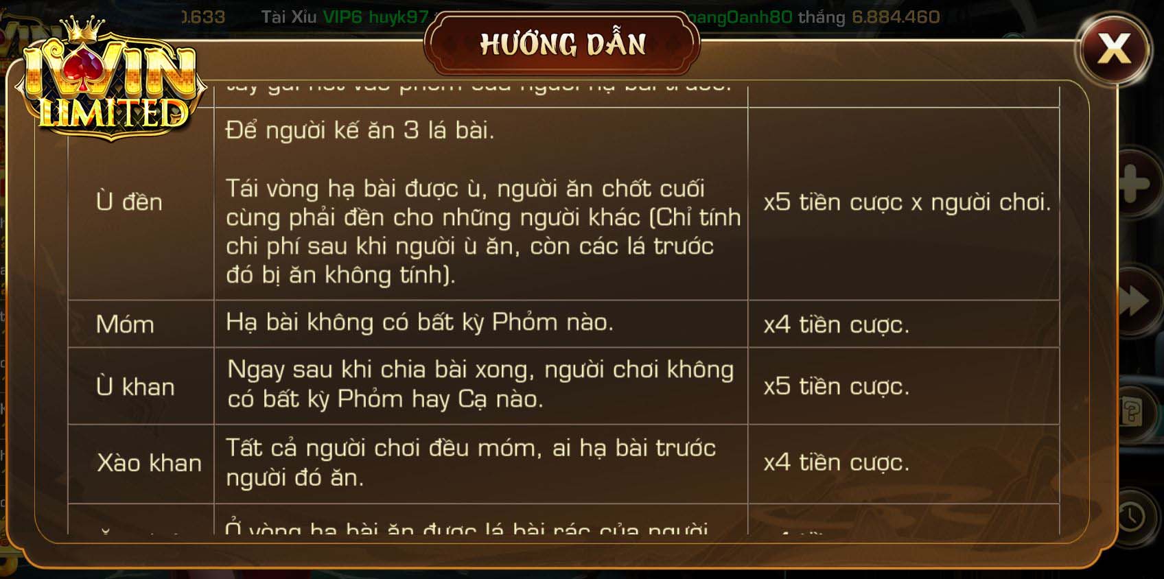 Cách tính tiền trong game bài Phỏm iWin