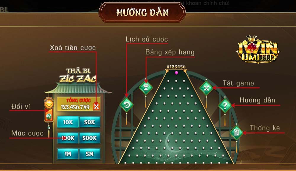 Hướng dẫn chơi thả bi Ziczac iWin