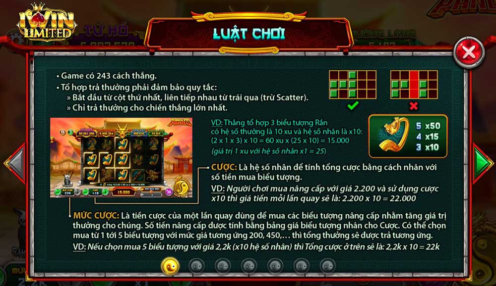 Luật chơi Kungfu Panda iWin