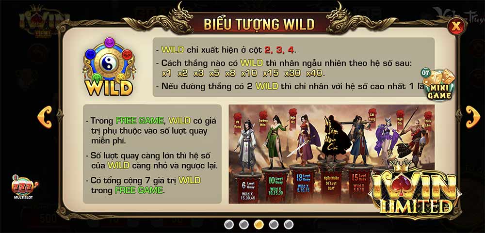 luật trả thưởng khi trúng biểu tượng WILD