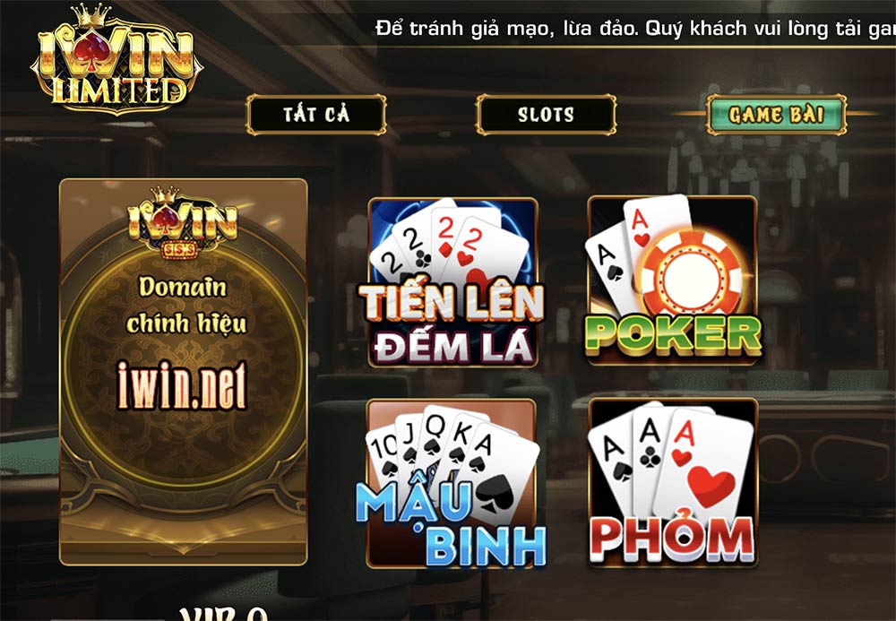 các trò chơi game bài tại iWin
