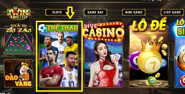 Truy cập vào mục Thể Thao và bắt đầu chơi