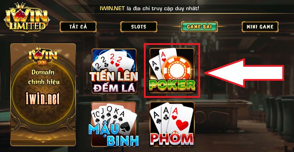 Vào game Poker online iWin