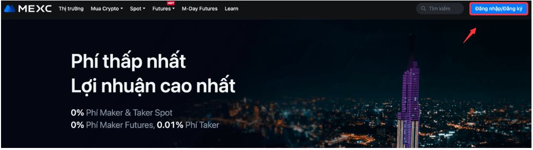 Chọn đăng ký mexc