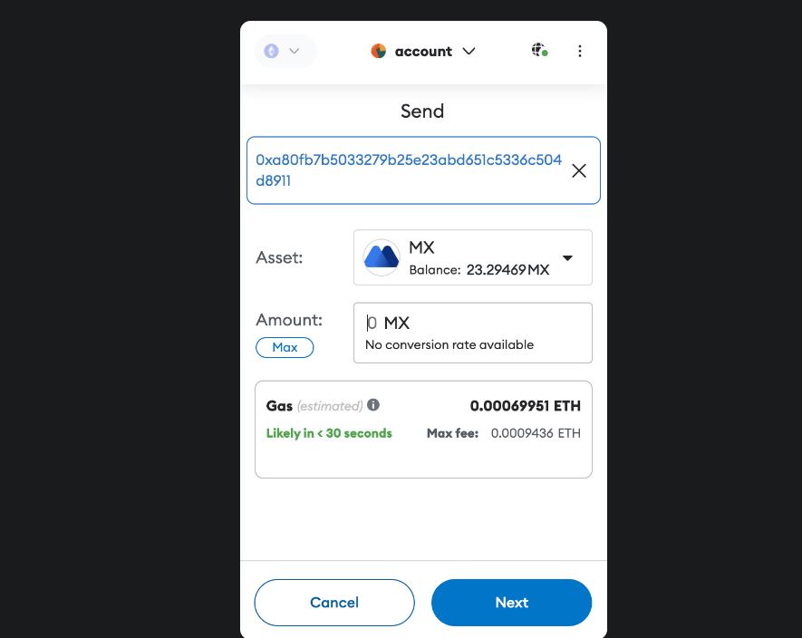 Địa chỉ sao chép mexc