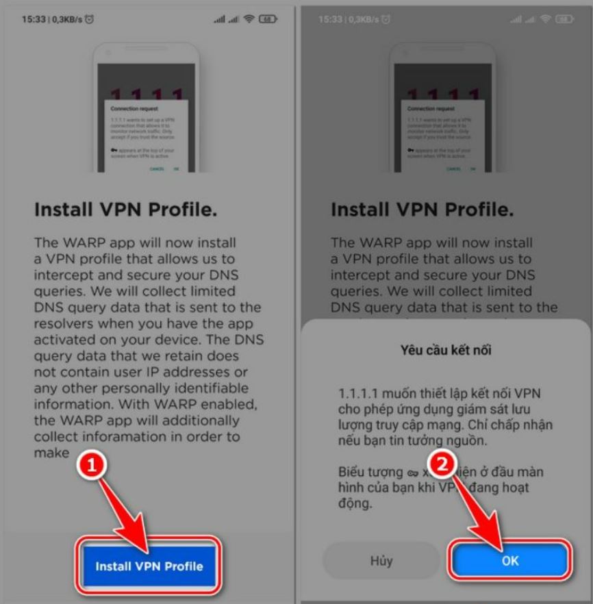 Install 1.1.1.1 VPN chơi iWin