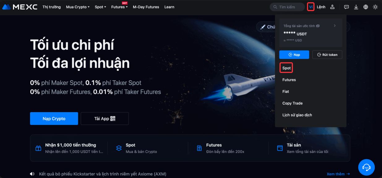 Hướng dẫn cách mua USDT nạp tiền iWin trên MEXC chuẩn nhất