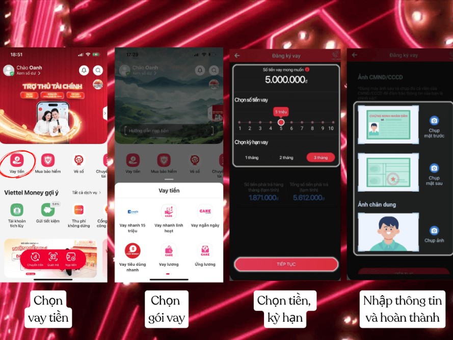 Hướng dẫn vay tiền Viettel Money nạp iWin