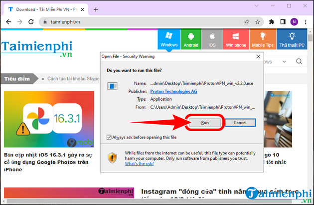 Mở tệp cài đặt và làm theo hướng dẫn trên màn hình.