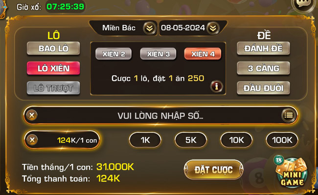 Mức thưởng khi chơi lô đề 4 càng tại iWin Club