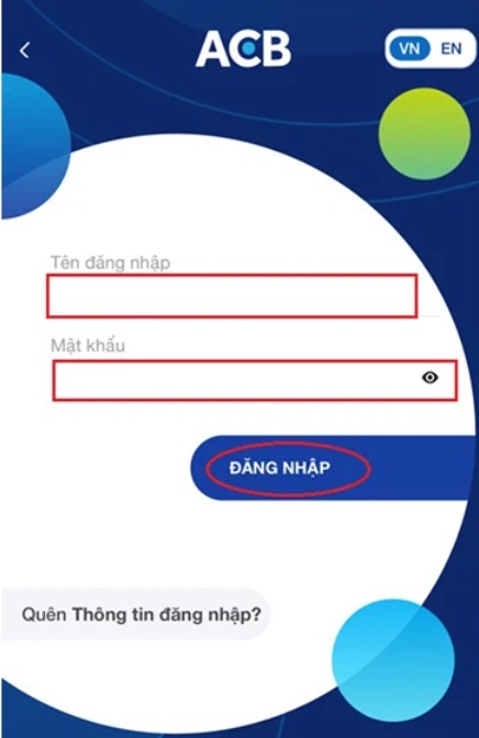 Đăng nhập tài khoản ACB