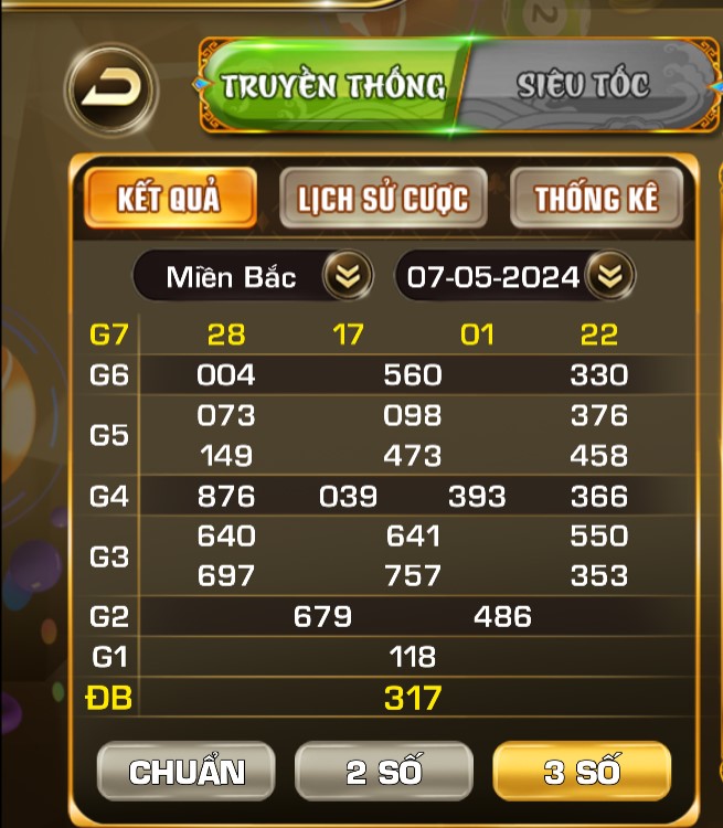 Xác suất trúng 3 càng