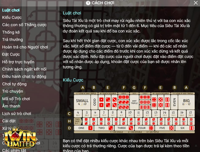 Luật chơi Sicbo Live Casino tại iWin