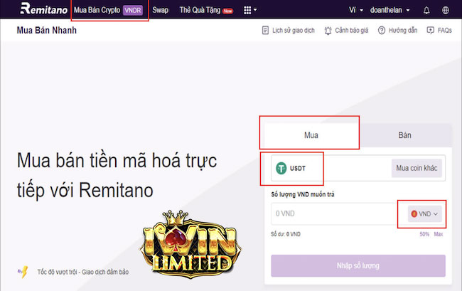 Mua Usdt trên Remitano