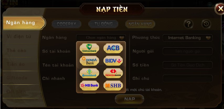 Quy Trình Nạp Tiền iWin Từ BIDV Yêu Cầu Mã Giao Dịch