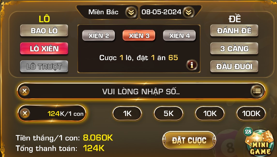 Cơ Cấu Giải Thưởng Trúng Xiên 3 Tại iWin