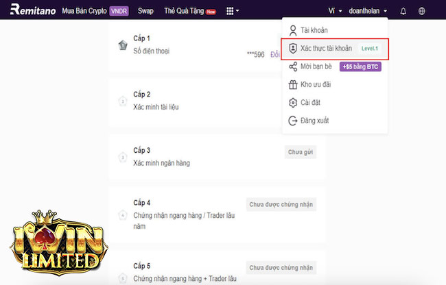 Xác thực tài khoản Remitano